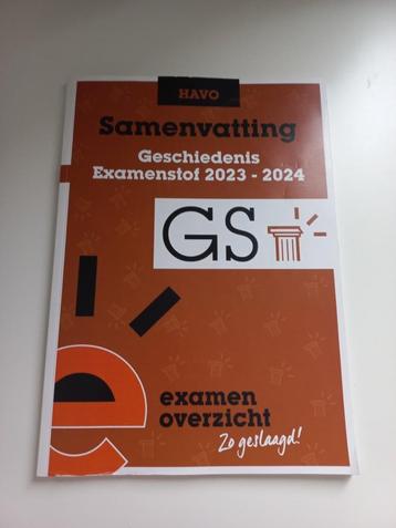 Havo: geschiedenis examenoverzicht samenvatting  beschikbaar voor biedingen