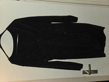 Nieuwe zwarte glitterjurk maat 44/46 beschikbaar voor biedingen