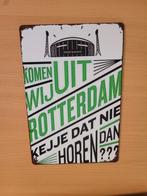 Komen wij uit Rotterdam wandbord feyenoord de kuip, Antiek en Kunst, Ophalen of Verzenden