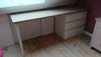 IKEA Eiken Bureau met witte ladekast - 200x60 cm, Huis en Inrichting, Ophalen, In hoogte verstelbaar, Gebruikt, Bureau