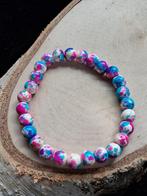 handgemaakte kralen armband blauw roze wit, Overige materialen, Blauw, Nieuw, Ophalen of Verzenden