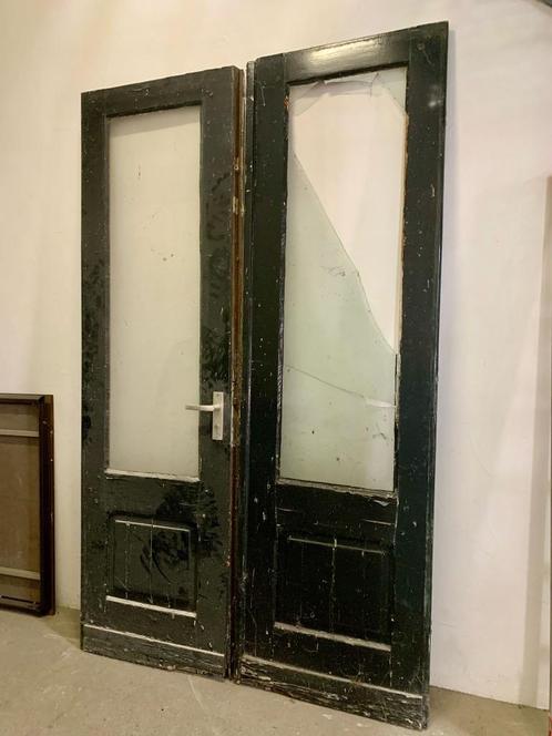 Paneelbuitendeuren, Doe-het-zelf en Verbouw, Deuren en Horren, Gebruikt, Overige typen, 215 cm of meer, Minder dan 80 cm, Glas