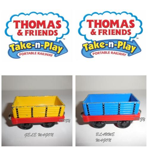 Thomas de Trein Take n Play, Wagon Blauw / Geel, Kinderen en Baby's, Speelgoed | Thomas de Trein, Gebruikt, Ophalen of Verzenden