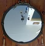 Antiek ronden strik spiegel met aanweers zijde een kwastje, Antiek en Kunst, Ophalen of Verzenden, Rond, Minder dan 50 cm, Minder dan 100 cm