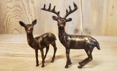 set hertjes / bronzen beeldjes, Verzamelen, Dierenverzamelingen, Nieuw, Beeldje of Figuurtje, Hert, Ophalen of Verzenden