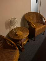 Rieten set gratis, Huis en Inrichting, Stoelen, Ophalen, Zo goed als nieuw, Bruin, Twee