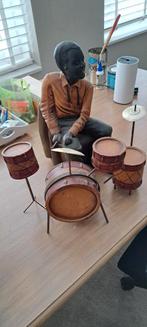 Houten Beeldenset: Drummer, Antiek en Kunst, Ophalen