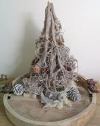 Robuuste naturel takken boompje en denappels en lichtjes, Ophalen of Verzenden, Gebruikt