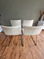 4x Leren IKEA Bernhard Stoelen - Wit eetkamer, Ophalen, Gebruikt, Wit, Vier