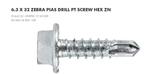 metal stud, Wurth Zebra zelf tappend schroef 6,3 x 32, Ophalen, Nieuw, IJzer