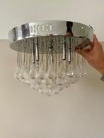 Chique Plafon Lamp met Druppels, Ophalen, Zo goed als nieuw, Metaal