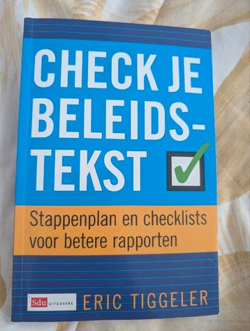 E. Tiggelaar - Check je beleidstekst beschikbaar voor biedingen