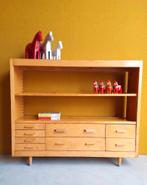Vintage Beuken Schoolkast boekenkast met Lades & Schap, Ophalen, Gebruikt, 100 tot 150 cm, Vintage