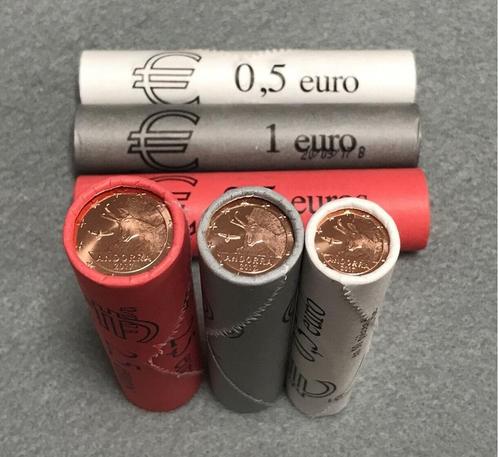 Muntrollen 1 + 2 + 5 Eurocent Andorra 2022 - 3 Zichtrollen, Postzegels en Munten, Munten | Europa | Euromunten, Setje, Overige waardes