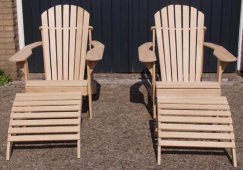 NIEUW TUINSET MASSIEF LICHT EIKEN model canadian chair, Tuin en Terras, Tuinsets en Loungesets, Nieuw, Tuinset, Hardhout, 2 zitplaatsen