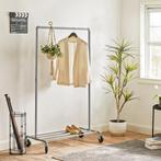 Kledingrek met wieltjes - Zilver - 100x49x163 cm, Kleding | Dames, Kledingrekken, Ophalen, Met wielen, Nieuw