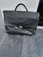 Plevier zwarte leren aktetas / laptoptas, Computers en Software, Laptoptassen, Ophalen of Verzenden, 15 inch, Gebruikt, Aktetas