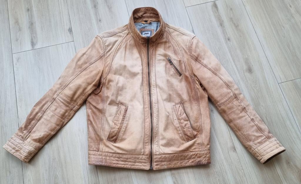 DNR Donar heren leren jas cognac maat 54 goede staat, Kleding | Heren, Jassen | Winter, Zo goed als nieuw, Maat 52/54 (L), Bruin