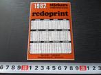 sticker kalender 1982 redoprint dordrecht *, Ophalen, Zo goed als nieuw