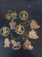 11 metalen goud kerstballen kerstornamenten, Ophalen of Verzenden