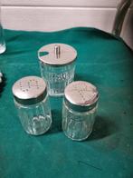 tafelset zout peper mosterd vintage glas, Ophalen of Verzenden