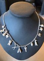 Prachtige zilveren (835) BEDELKETTING met 13 bedels, Ophalen, Met hanger, Zo goed als nieuw, Zilver