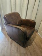 Leuke donkerbruine (kunst?)leren stoel, Ophalen, Gebruikt, 75 tot 100 cm