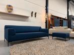 Nieuw Design on Stock Bloq 3 zits Bank Ploegwool blauw poef, Huis en Inrichting, Banken | Bankstellen, 75 tot 100 cm, Ophalen of Verzenden