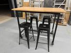 Verrijdbare bartafel met 4 stuks krukken, Ophalen, Gebruikt