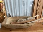 Vintage kleine houten trog met grote houten lepels, Ophalen of Verzenden, Rechthoekig, Hout