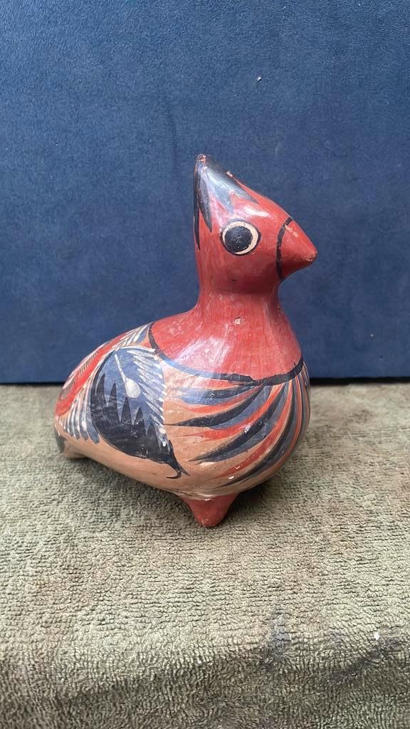 Vintage Tonola Beeld van vogel mexico, Verzamelen, Beelden en Beeldjes, Gebruikt, Dier, Ophalen of Verzenden