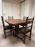 Antiek eettafeltje met 4 stoelen, Huis en Inrichting, Complete eetkamers, Ophalen, Zo goed als nieuw, 4 tot 6 stoelen