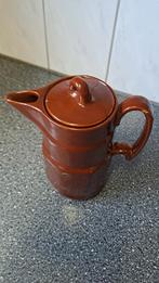 Vintage bruine keramische koffiepot met deksel, Ophalen of Verzenden