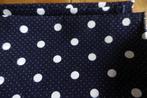 16 restant lappen stof - donker blauwe polkadot, Hobby en Vrije tijd, Stoffen en Lappen, Overige materialen, Blauw, Nieuw, Ophalen of Verzenden