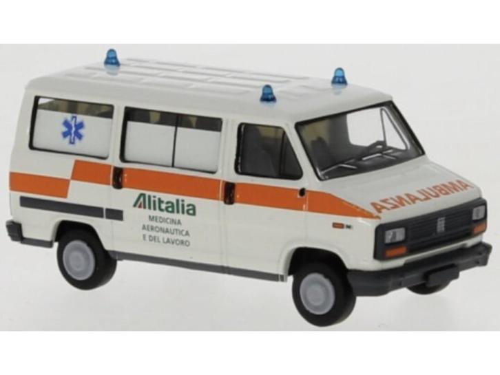 Fiat DUCATO BUS AMBULANZA ALITALIA 1982, Hobby en Vrije tijd, Modelauto's | 1:87, Nieuw, Auto, Brekina, Ophalen of Verzenden