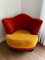 Trendy fauteuil - oranje/okergeel, Huis en Inrichting, Fauteuils, 75 tot 100 cm, Gebruikt, Stof, Trendy