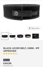 Strength Shop Powerlift lever belt zwart 10 mm maat XS, Sport en Fitness, Ophalen of Verzenden, Nieuw, Buik, Halterriem
