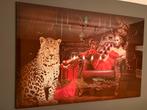 Schilderij Vrouw met Panter - 160x110 cm, Ophalen