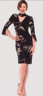 Ribkoff elegante jurk zwart beige dessin mooie details 42, Overige kleuren, Verzenden, Maat 42/44 (L), Joseph Ribkoff
