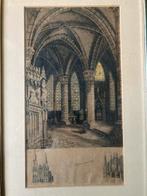 Gotische Kerk Interieur Tekening  Charles Maurin, Antiek en Kunst, Ophalen of Verzenden