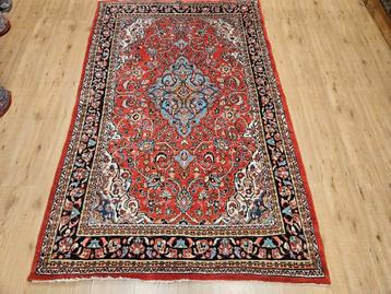 Vintage handgeknoopt perzisch tapijt sarough 214x138