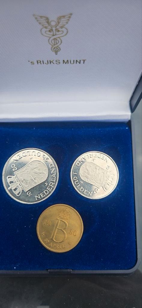 Beatrix Inhuldiging 1980 - Complete Set, Postzegels en Munten, Munten | Nederland, Setje, 1 gulden, Koningin Beatrix, Zilver, Ophalen of Verzenden