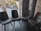 4 MX Sofa Crazy/Cala Stoelen Antraciet, Huis en Inrichting, Stoelen, Ophalen, Zo goed als nieuw, Vier, Stof