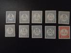 NL 1921-1938; set (10) PORTZEGELS, OOK IN BLOKKEN VAN 4 LEES, Postzegels en Munten, Postzegels | Nederland, Verzenden, T/m 1940