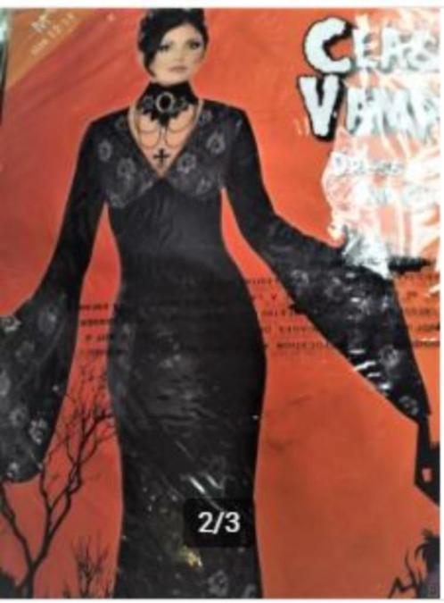 Klassieke Vampier met Choker mt L, Kleding | Dames, Carnavalskleding en Feestkleding, Nieuw, Kleding, Maat 46/48 (XL) of groter