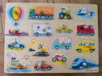 Houten puzzel voertuigen, Ophalen of Verzenden, Zo goed als nieuw, Van hout, Minder dan 10 stukjes