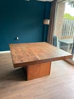 Gave eetkamer tafel vierkant 140cm van teakhout, Ophalen, Gebruikt, Vijf personen of meer, 100 tot 150 cm