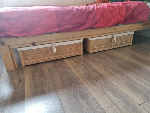 Ikea rattan bedlades 2x manden ROMSKOG, Huis en Inrichting, Overige Huis en Inrichting, Gebruikt, Ophalen
