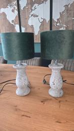 Twee lampen beton (zwaar) met velourskappen, Ophalen, Gebruikt, Minder dan 100 cm, Modern