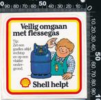 Sticker: Shell - Shell helpt - Veilig omgaan met flessegas (, Ophalen of Verzenden, Zo goed als nieuw, Bedrijf of Vereniging
